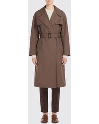 Max Mara - Gabardina Cruzada De Mezcla De Algodón - Lyst