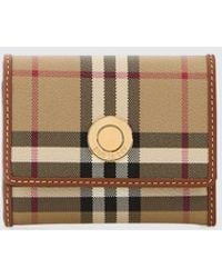 Burberry - Cartera Continental De Algodón Revestido Con Motivo Vintage Check - Lyst