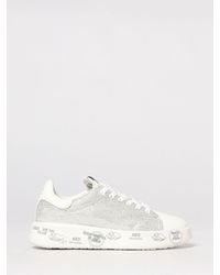 Premiata - Belle Leather Sneakers With Rhinestones - Lyst