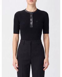 Courreges - Courr&Egrave	Ges Slim Fit Short-Sleeved Knit Top With A Buttoned Neckline - Lyst