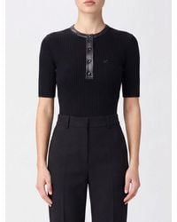 Courreges - Courr&Egrave	Ges Slim Fit Short-Sleeved Knit Top With A Buttoned Neckline - Lyst