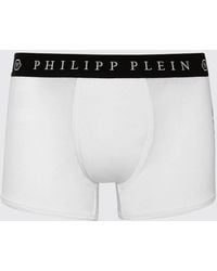 Philipp Plein - Stretch Cotton Boxer Shorts With Hexagon Logo Waistband - Lyst