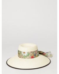 Gucci - Raffia Panama Hat With Floral Silk Twill Band - Lyst