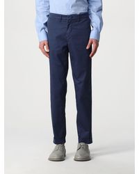 Fay Trousers In Stretch Cotton - Blue