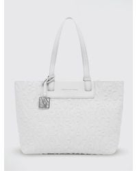 ARMANI EXCHANGE - Grained Synthetic Leather Tote Bag With Embossed Logo - Lyst