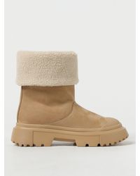 Hogan - Ankle Boots In Suede And Shearling - Lyst