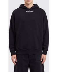 Palm Angels - Relaxed Fit Cotton Hoodie With Kangaroo Pocket And Logo - Lyst
