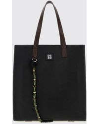 DSquared² - Upside Down Leather Tote Bag With Double Handle And Contrast Logo - Lyst