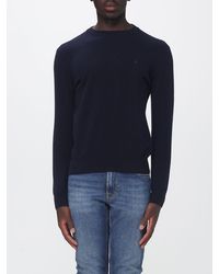 Brooksfield - Crew-Neck Wool Sweater With Ribbed Cuffs And Hem - Lyst
