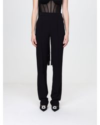 Elisabetta Franchi - High-Waisted Skinny Crêpe Trousers With Fringes - Lyst