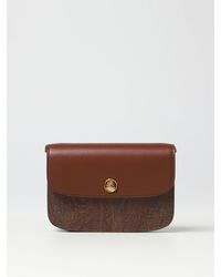 Etro - Paisley Essential Bag In Coated Cotton And Leather - Lyst