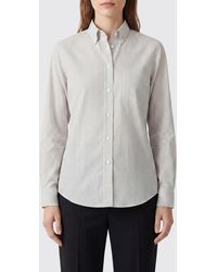 The Row - Slim Fit Check Cotton Shirt With French Collar And Patch Pocket - Lyst