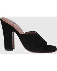 Paris Texas - Suede High-Heeled Mules With Round Toe - Lyst