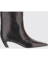 KHAITE - Arizona Low-Heeled Calfskin Ankle Boots With An Almond Toe - Lyst