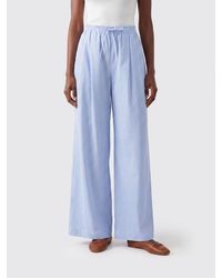 Dolce & Gabbana - Dolce &Amp Gabbana Striped Cotton Palazzo Trousers With Drawstring Waist - Lyst