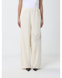 DISCLAIMER - High-Waisted Wide-Leg Cotton Jogging Trousers With Logo - Lyst