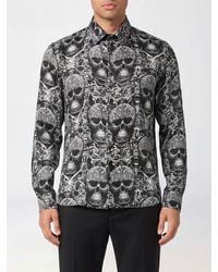 Philipp Plein - Slim Fit Silk Shirt With All-Over Graphic Skull Print - Lyst