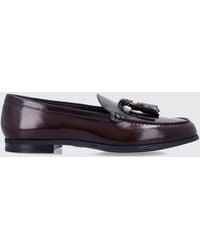 Church's - Brushed Leather Loafers With Tassels And Raised Apron - Lyst