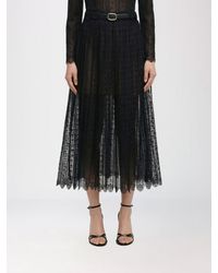 Self-Portrait - Lace And Organza Skirt - Lyst
