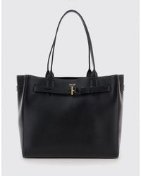 Tom Ford - Full-Grain Leather Tote Bag With Double Handle And Monogram Logo - Lyst