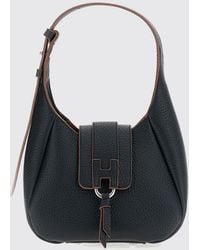 Hogan - Trend Mini Hammered Leather Shoulder Bag With Embossed Logo - Lyst