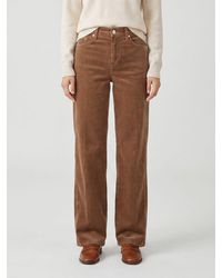 7 For All Mankind - Lotta High-Waisted Straight Leg Corduroy Jeans - Lyst
