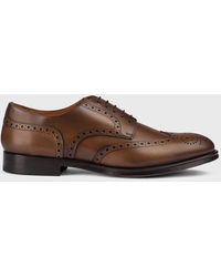 Doucal's - Leather Derby Shoes With Brogue Motif - Lyst