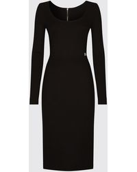 Dolce & Gabbana - Dolce &Amp Gabbana Jersey Dress With Applied Dg Monogram - Lyst