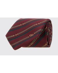 Gucci - Silk Tie With Regimental Pattern And Gg Jacquard Monogram - Lyst