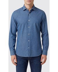 Brooksfield - Long-Sleeved Cotton Shirt With French Collar - Lyst