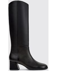 Camper - Kora Smooth Leather Knee-High Boots With Medium Heel And Zip - Lyst
