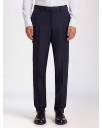 BOSS - Slim Fit Virgin Wool Tailored Trousers With Belt Loops - Lyst