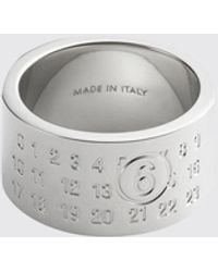 MM6 by Maison Margiela - Numeric Brass Band Ring With Engraved Logo - Lyst