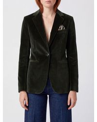 Circolo 1901 - Single-Breasted Velvet Blazer With Slit Pockets - Lyst