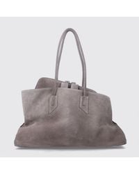 The Attico - La Passeggiata Asymmetrical Suede Shoulder Bag With Double Handle - Lyst