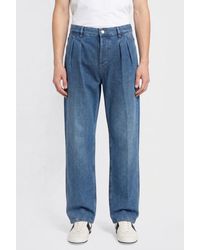 Marine Serre - Wide Leg Cotton Denim Jeans - Lyst