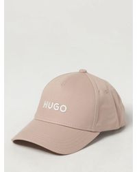 HUGO - Cappello in cotone con logo ricamato - Lyst