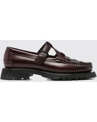 Hereu - Soller Sport Brushed Leather Loafers With Strap And Low Heel - Lyst