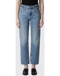 Anine Bing - Cotton Denim Straight Jeans - Lyst