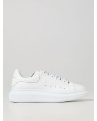 Alexander McQueen Leather Sneakers in White for Men | Lyst