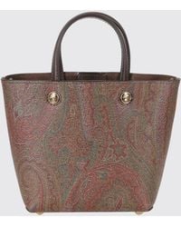 Etro - Essential Mini Paisley Cotton Tote With Shoulder Strap And Protective Feet - Lyst