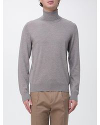 BOSS - Virgin Wool Turtleneck Jumper With Ribbed Trims - Lyst