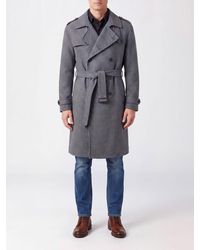 Tagliatore - Houndstooth Wool Double-Breasted Coat With A Waist Belt - Lyst