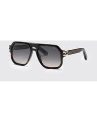 Philipp Plein - Tortoiseshell Aviator Sunglasses With Double Bridge - Lyst