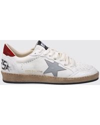 Golden Goose - Ball Star Leather Sneakers With Crackle-Effect Details - Lyst