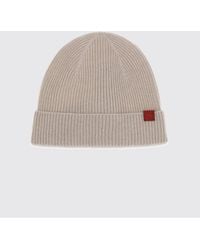 Kiton - Ribbed Merino Wool Beanie With Cuff And Applied Logo - Lyst