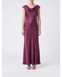 Alberta Ferretti - Long Satin Slip Dress For Ceremonies And Events - Lyst