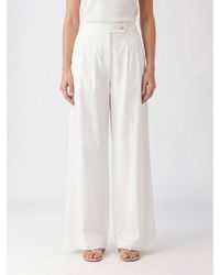 Semicouture - Cotton Poplin Trousers - Lyst
