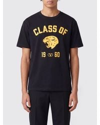 Valentino - V-Neck Polyester T-Shirt With Contrast Logo - Lyst
