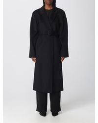 Calvin Klein - Cappotto in lana con cintura - Lyst